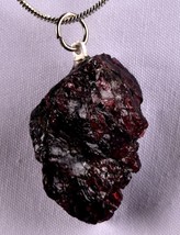 Garnet juicy gem pendant  passion &amp; courage chakra  reki shaman with chain#6321 - £14.64 GBP