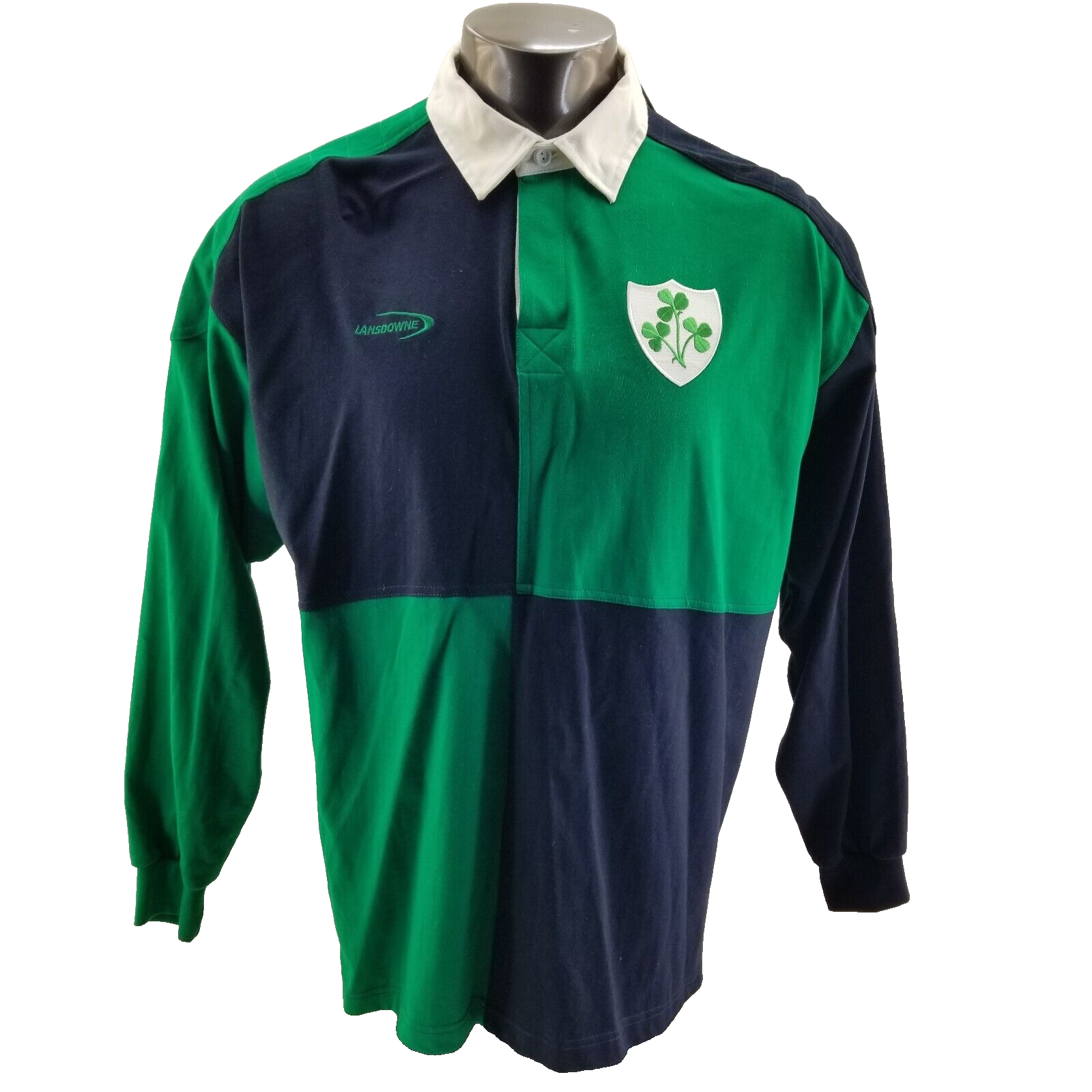 Primary image for Traditional Craft Lansdowne Shamrock Ireland Color BLock Mens Rugby Sz XXL