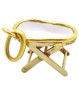 Vintage 18K Gold 3D Enamel Portable French Bidet Baby Basin Charm 1920s-... - £176.56 GBP