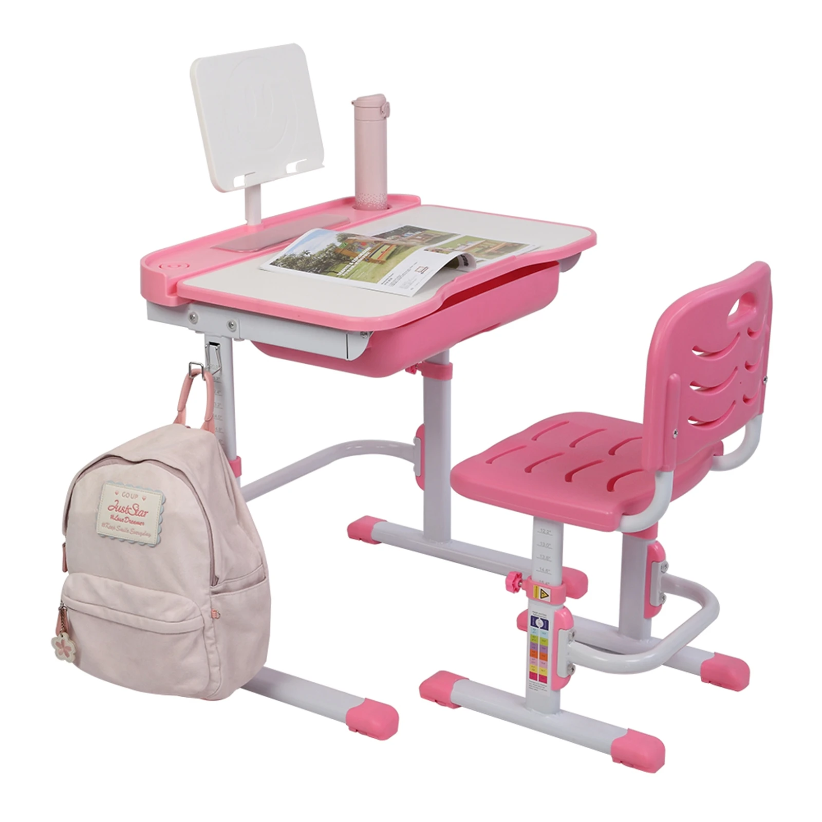 Two Colors 70CM Lifting Table Can Tilt Children Learning Table And Chair... - $200.84