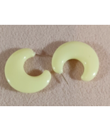 Hoop Drop Earring Yellow Acrylic 1” Vintage Jewelry - €9,37 EUR