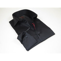 Men Dress Shirts AXXESS Turkey 100% Soft Egyptian Cotton 224-07 Solid Black image 2