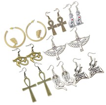 8 Pairs Women Girls Egyptian Ancient Costume Dangle - $44.18