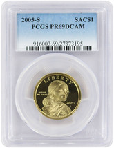 2005-S Sacagawea Dollar PR69DCAM PCGS Proof 69 Deep Cameo  20180005 - $19.99