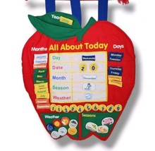 All About Today Interactive Cloth Pocket Calendar Kids Pre-K Kindergarten School - £18.48 GBP