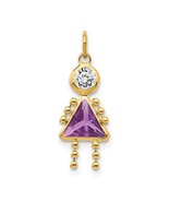 14K Yellow Gold February Girl or Boy Birthstone Charm - €137,28 EUR