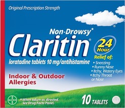 Claritin Antihistamine Allergy Relief 10mg Tablets Non Drowsy 10 Ct EXP ... - $9.90