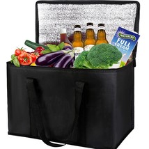 Black, 2-Pack, Xl-Large Insulated Grocery Shopping Bags, Reusable Bag, - £25.56 GBP