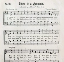 1883 Gospel Hymn There Is A Fountain Sheet Music Victorian Religious ADB... - $14.99