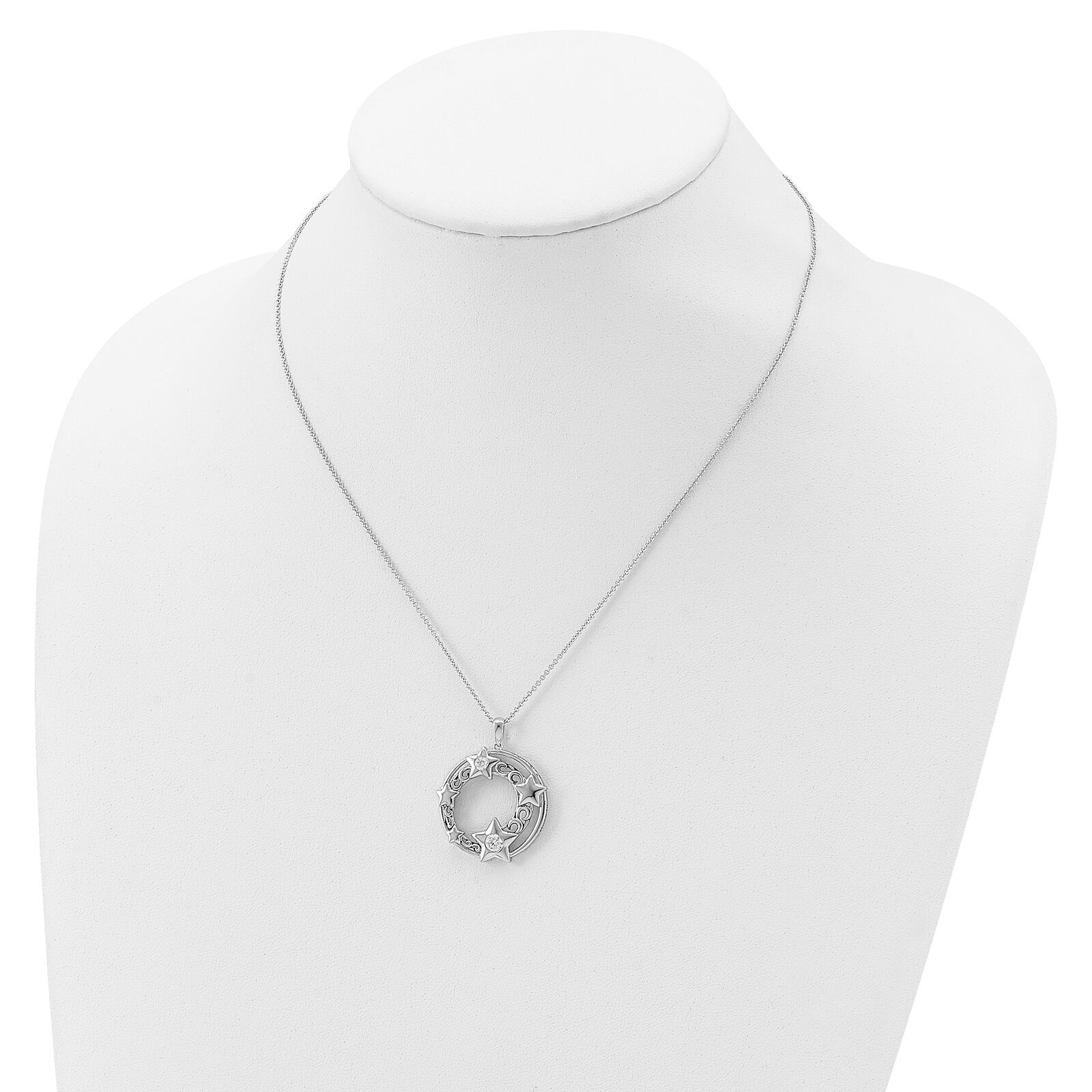 Sentimental Expressions Silver  CZ Antiqued Once In A Lifetime 18in. Necklace QS Item image 5