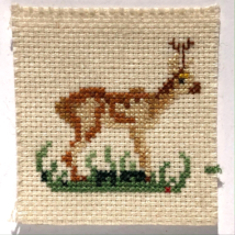 dollhouse miniature deer unmounted cross stitch tapestry wall hanging wall art - £6.95 GBP