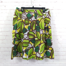 First Option Skirt Womens 12 Green Floral Leaf Print Pleated Vintage A L... - $24.99