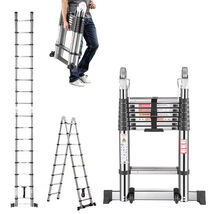 VEVOR Telescoping Ladder A Frame, 16.35ft Stainless Steel Extension RV L... - $157.55 CAD