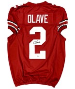 CHRIS OLAVE SIGNED Autographed CUSTOM PRO CUT Red JERSEY BUCKEYES BECKET... - $3,683.13 MXN