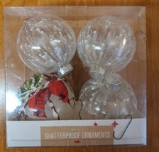 Holiday Lane Shatterproof Ornaments Set Of 4. Red Birds  - $16.41
