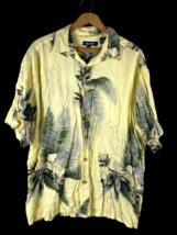 Hawaiian Shirt Size Large Mens Resort Beach Cruise Wear Yellow Tropical ... - $27.80