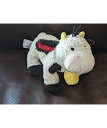 Eden Cow Bull Plush Bell Rattle Black White Red Learning Curve Over Moon - $45.00