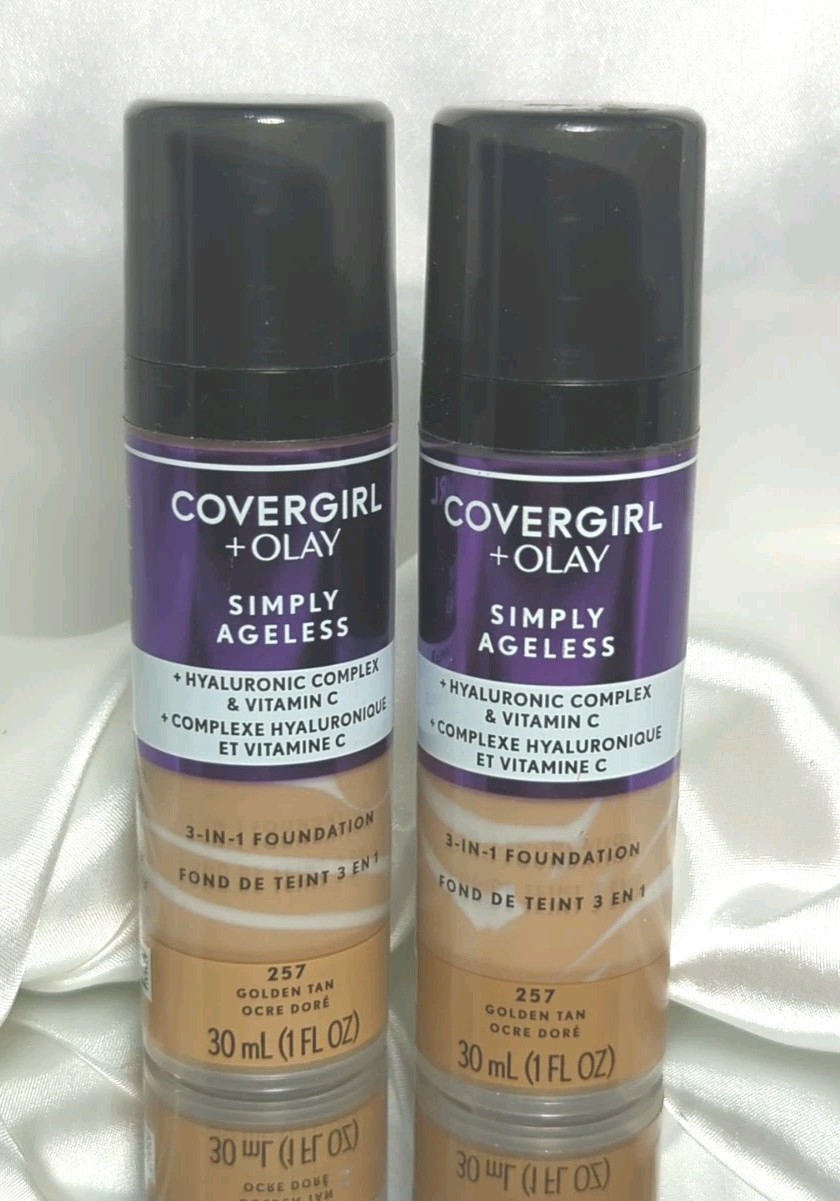 2 X  Covergirl Olay Simply Ageless, 3-in-1 Foundation, 257 Golden Tan, - £16.19 GBP