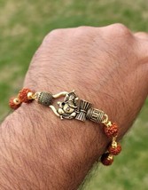 Rudraksh Mala Natural beads Evil Eye Protection Lucky Lord Ganesh Bracel... - £11.71 GBP