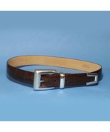 Fossil Women  Belt Brown Croco Embossed Cowhide Leather Size S - £22.95 GBP
