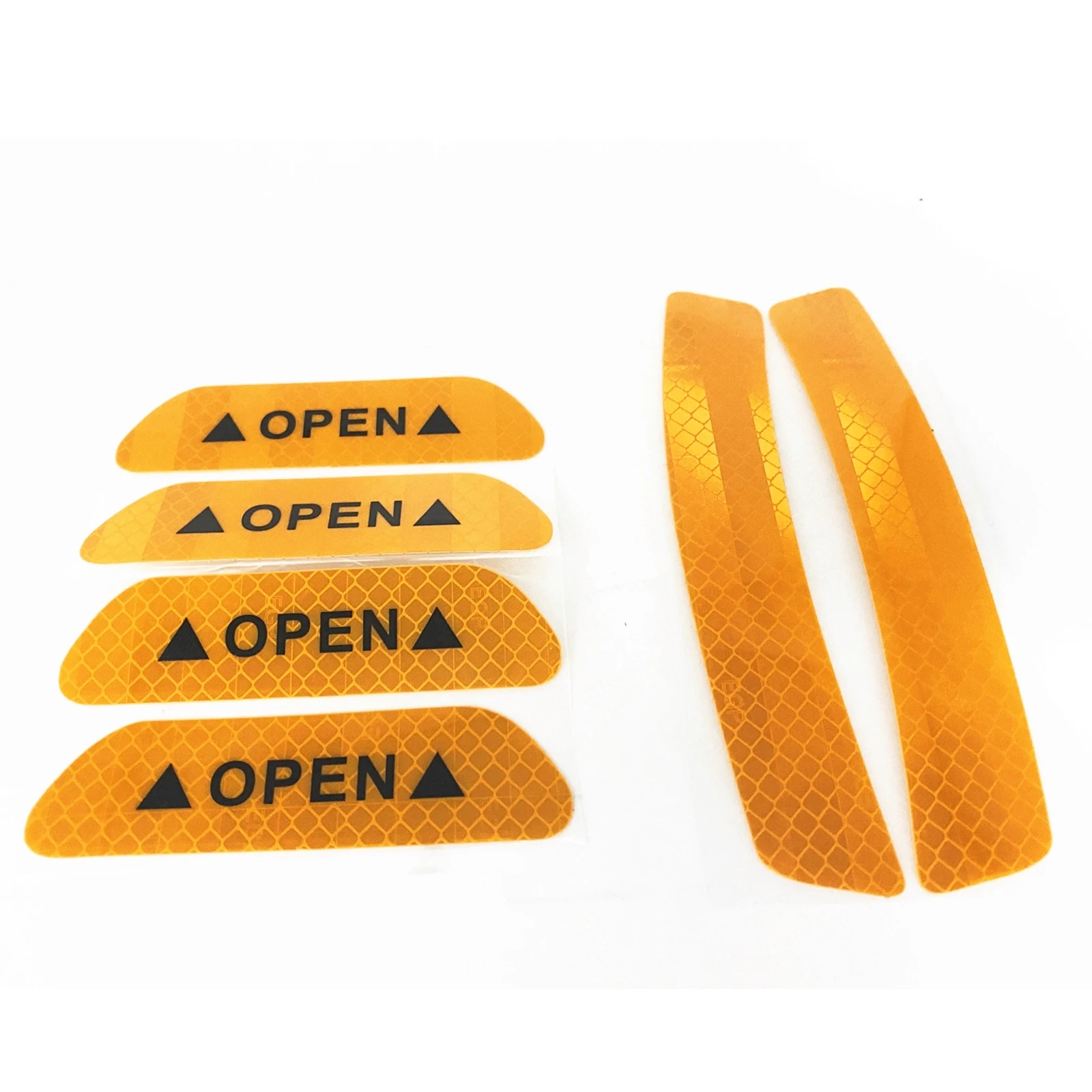 6PCS/SET Car Door Warning Decal Sticker OPEN Reflective Yellow Anti-coll... - $43.14