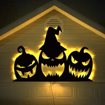 Halloween Garage Door Decorations - Scary Halloween Silhouette With Lights, Blac - £32.12 GBP