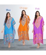 Paisley Print Polyester Kaftan Dress in 3 Color Options for Women by Gyp... - £13.42 GBP