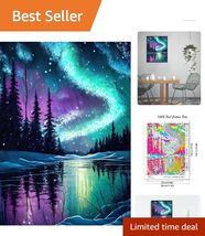 Beginner Starry Night Stamped Cross Stitch Kit - 11.8x15.8 Inches, Relax... - $22.23