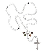 Heavenly Protectors Saints &amp; Angels Rosary Crystal AB &amp; Hematite Beads C... - $15.99