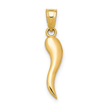 14k Italian Horn Pendant K5926 - £69.65 GBP