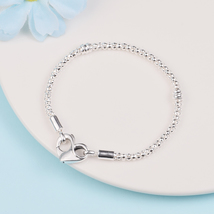 925 Sterling Silver Moments Studded Chain Bracelet - £22.12 GBP