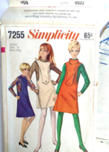 Vintage Sewing Pattern Simplicity 7255 Jumper Round Neck 1960s 1967 Juniors 11 - £3.10 GBP