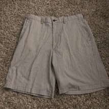 Haggar Stripe Flat Front Shorts Size 36 Mens Pockets Zipper Belt Loop Co... - $12.02