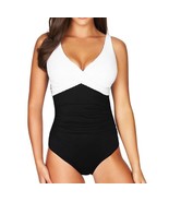 Sea Level San Sebastian CrossFront OnePiece Swimsuit SZ 4Black white - $1,080.62 MXN