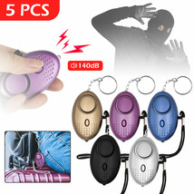 5Pcs Safe Sound Alarm Keychain Led Light 140Db Emergency Women Defense - £27.72 GBP