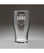 Taylor Irish Coat of Arms Tavern Glasses - Set of 4 (Sand Etched) - $1,222.45 MXN