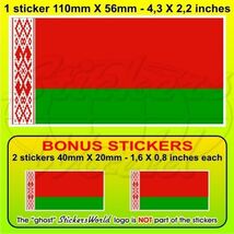 BELARUS Belarusian Flag 110mm (4,3")  Vinyl Bumper Sticker, Decal x1+2 B... - $3.37
