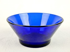 Cobalt Blue Glass Bowl, 4.75&quot; x 2.25&quot;, Footed Base, Soup, Fruit, Cereal, Berries - £11.49 GBP