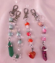 Crystal Hexagon stone  ,Purse, backpack, charm, keychain accessory , mushroom ch - £10.28 GBP