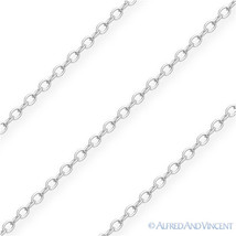 Thin 1mm Cable Link .925 Italy Sterling Silver w/ Rhodium Italian Chain ... - $277.66 MXN+
