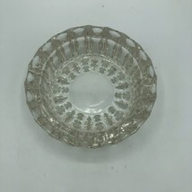 Ashtray Round Clear Glass Thumbnail Sides Indonesia 5 3/4&quot; in Diameter Heavy EUC - £12.66 GBP