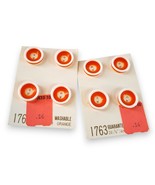 NOS LeChic Blumenthal Orange &amp; White Buttons - Japan - 8 Total, 5/8&quot; Was... - $16.99