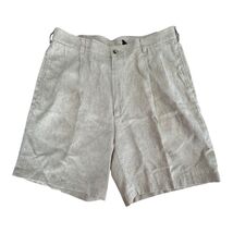 Jos A Bank Linen Shorts Mens 36 Beige Tan Lightweight Pleated Traveler S... - $13.80