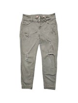 Wanna Betta Butt Denim Olive Green Stretch Jeans MidRise Distressed Pant... - $10.82