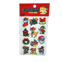 Vintage Russ Christmas Stick Ons Puffy Stickers Nos Sealed In Package Santa Bell - £15.18 GBP