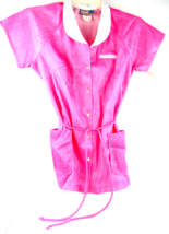Vintage Pretty Careers Short Sleeve Button Up Top Pink Size M - £19.75 GBP