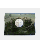 Handmade Rosary Pouch* Alligator Emboss Leather* Cross* Blk * 4&quot;L x 2.5&quot;... - $22.85 CAD