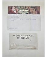 NORMAN ROCKWELL ART-Christmas Greeting By Western Union Telegram 1949 w/... - $376.79 MXN