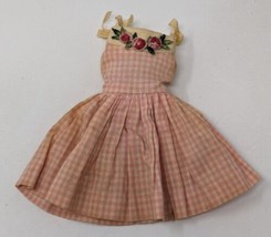 Vintage 1965 Skipper Me N My Doll #1913 Outfit Pink Gingham Dress Floral Mattel - £11.68 GBP