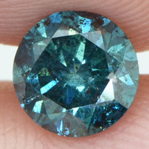 Loose Round Shape Diamond Fancy Blue Color 0.88 Carat I1 Certified Enhanced - £419.66 GBP